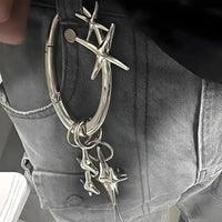 Punk Metal Star Oval Carabiner Keychain — dettaglio della stampa