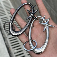 Punk Metal Star Oval Carabiner Keychain — dettaglio