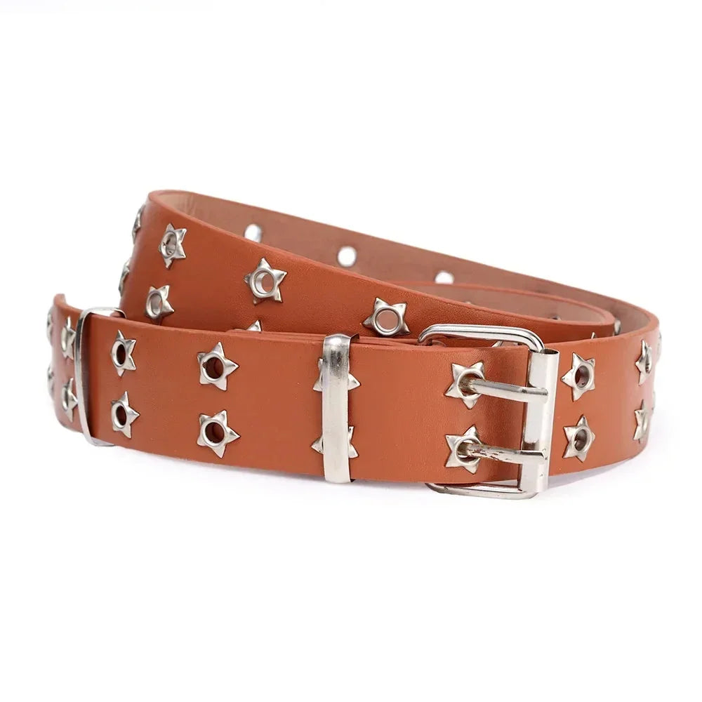 Punk Star Rivet PU Leather Belt — dettaglio della stampa