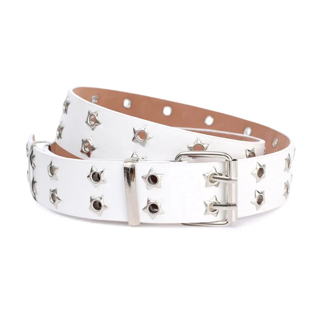 Punk Star Rivet PU Leather Belt — vista posteriore