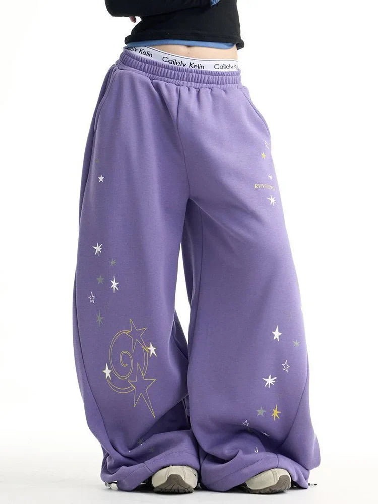 Purple Galaxy Baggy Sweatpants Joggers Trousers — dettaglio