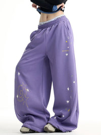 Purple Galaxy Baggy Sweatpants Joggers Trousers — vista laterale