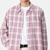 Purple Plaid Long Sleeve Button Down Shirt — in alternativa