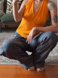 Raw Look Vintage Grunge Low Waist Bootcut Jeans — in alternativa