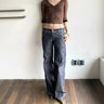 Y2K Raw Look Vintage Grunge Low Waist Bootcut Jeans