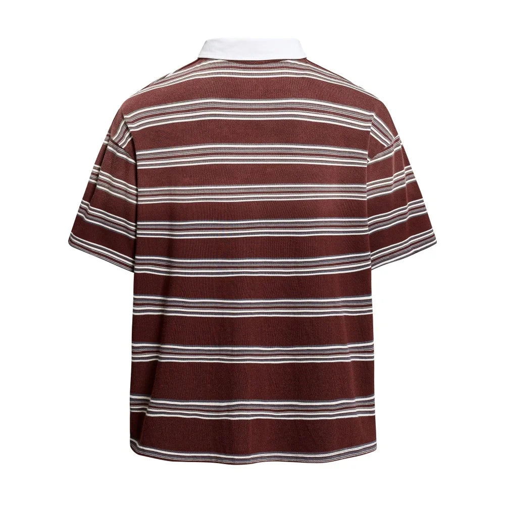 Red 90 Striped Polo Shirt — dettaglio