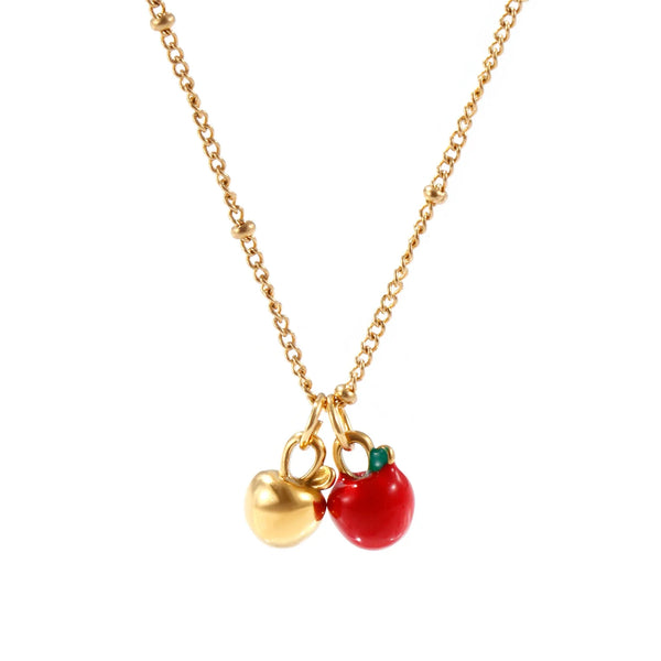 Red Fruit Pendant Necklace — vista frontale