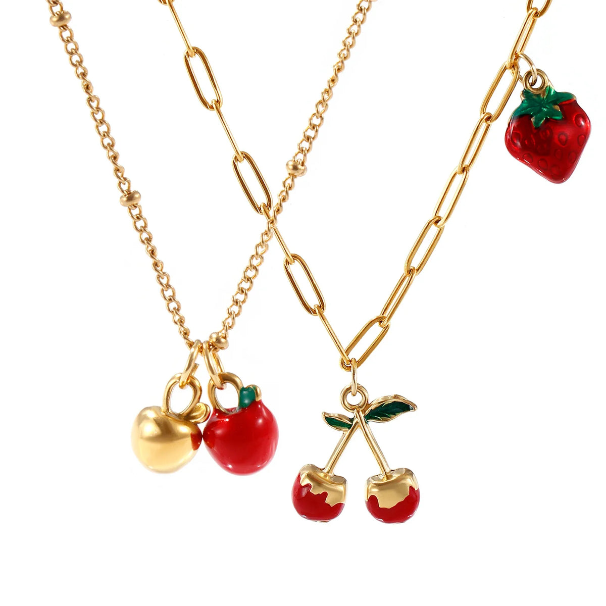Red Fruit Pendant Necklace — vista posteriore