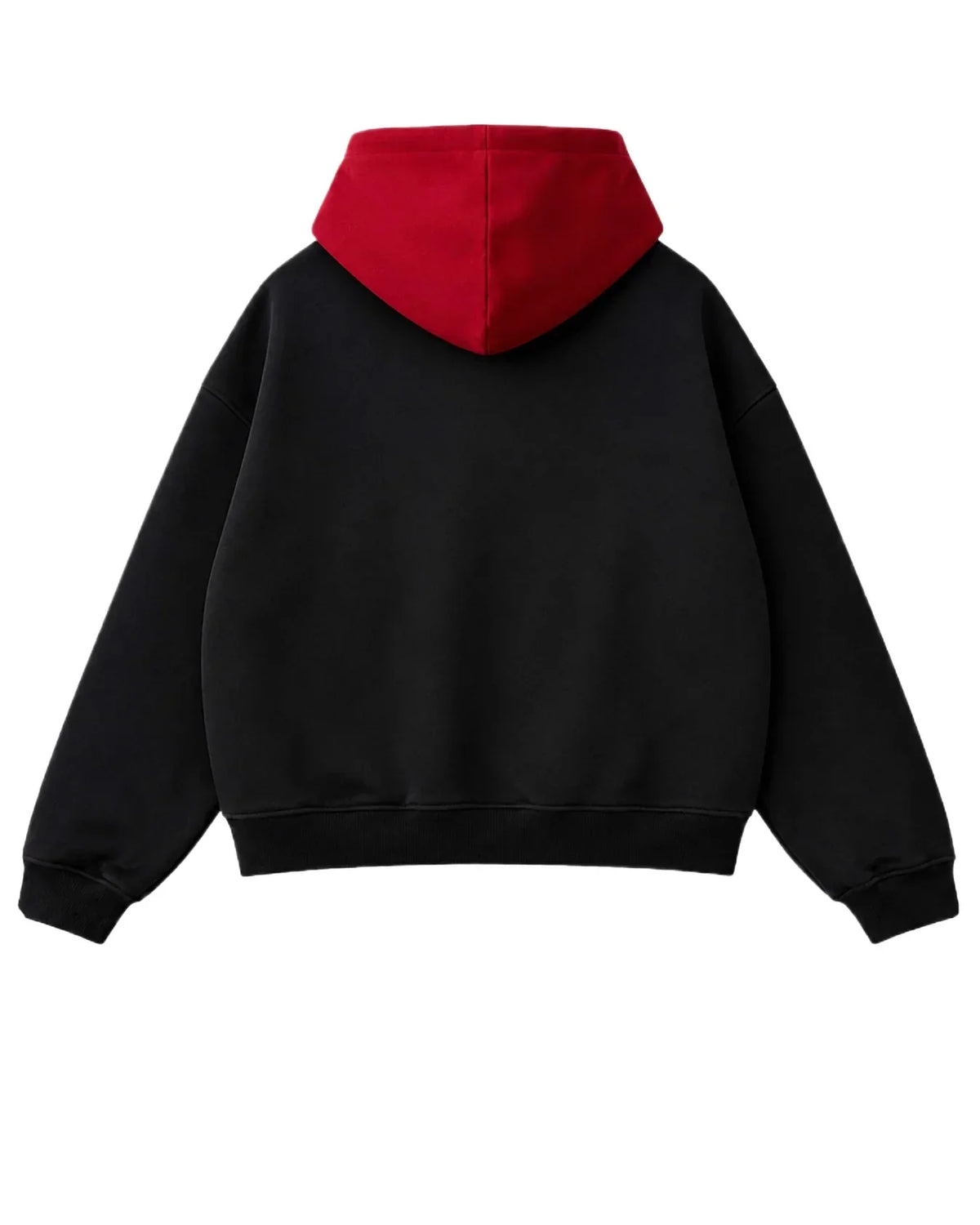 Red Hood Oversized Black Metal Clasp Hoodie — in alternativa