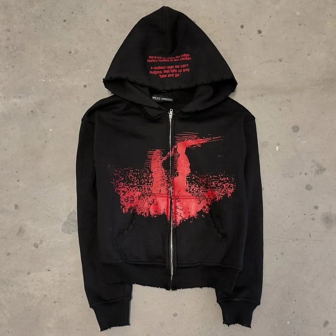Red Mist Graphic Full Zip Hoodie — vista posteriore