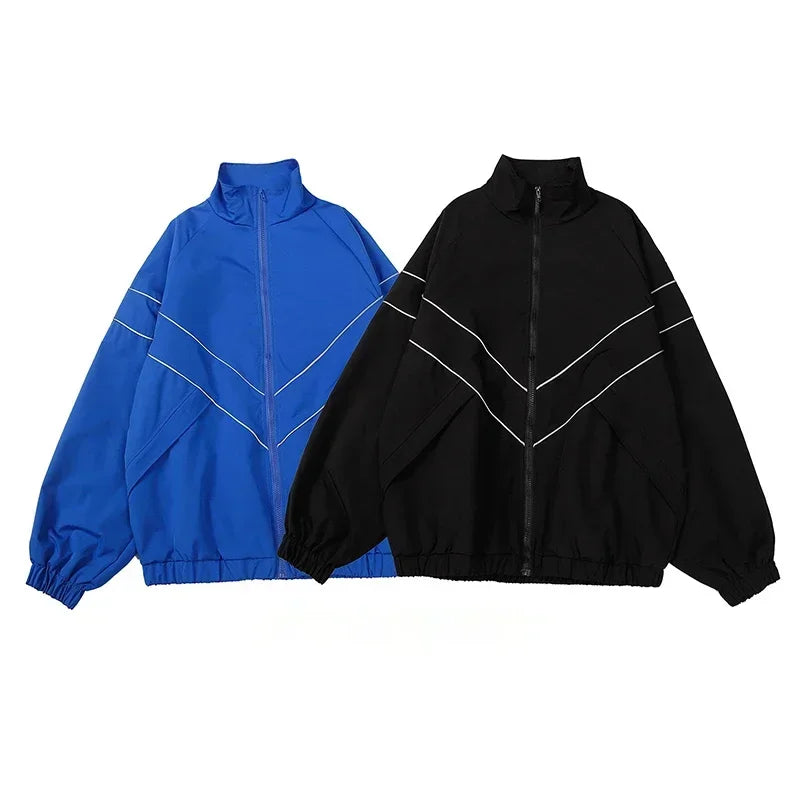 Reflective Striped Design Baggy — dettaglio della stampa