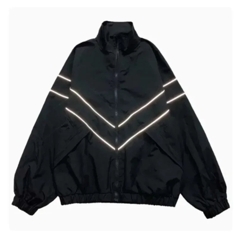 Reflective Striped Design Baggy — dettaglio