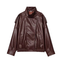 Regular Womens Faux Leather Jacket — vista posteriore