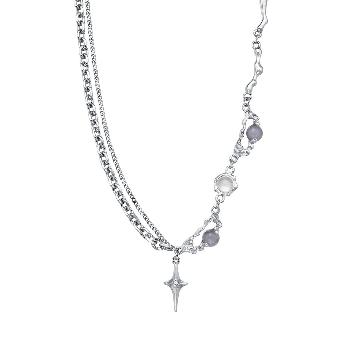 Resin Bead Cross Pendant Necklace — vista laterale