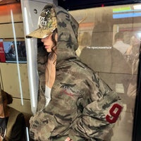 Retro Camouflage Zip Up Hoodie — vista frontale