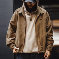 Retro Corduroy Jacket With Stand Up Collar — vista posteriore