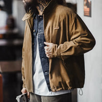 Retro Corduroy Jacket With Stand Up Collar — dettaglio della stampa