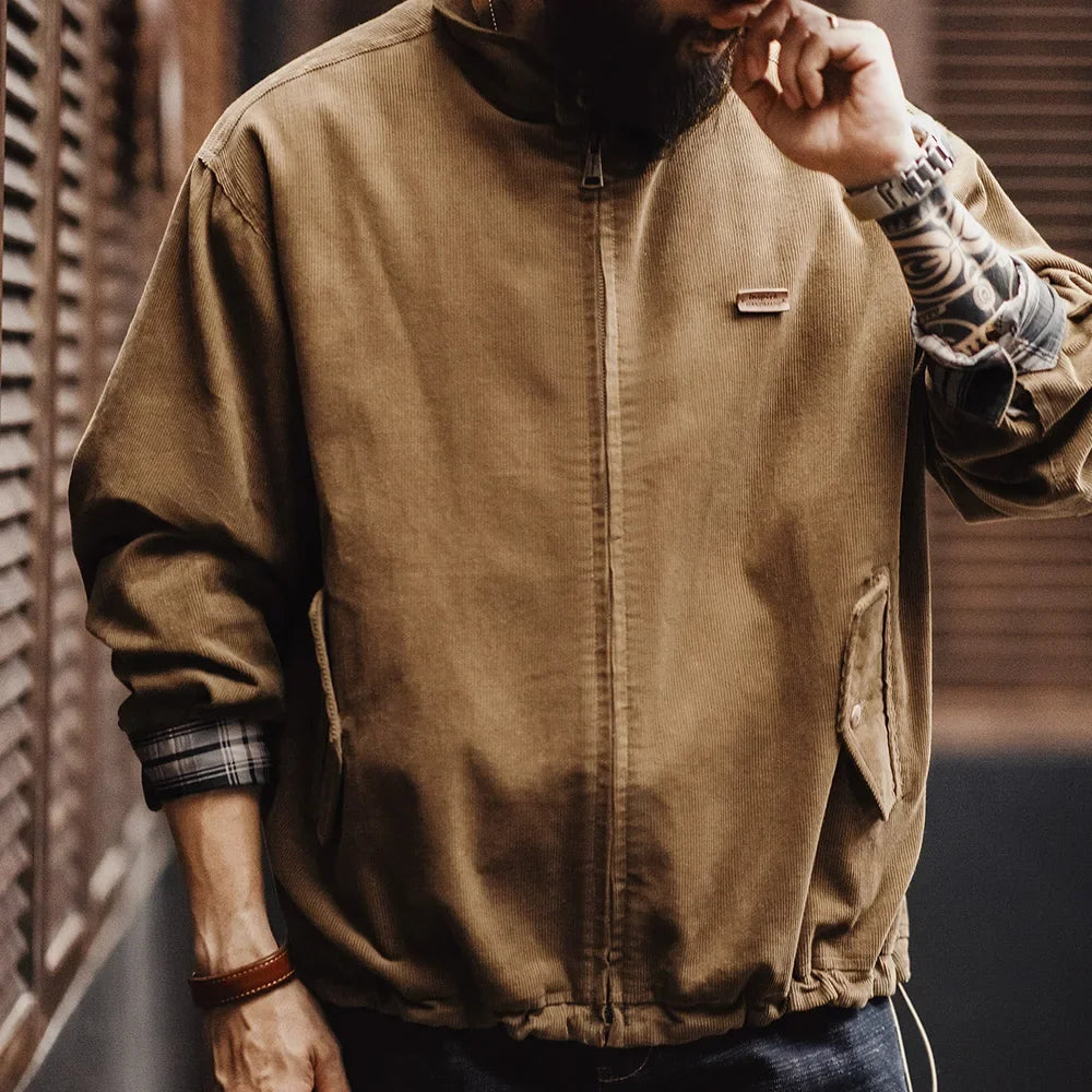 Retro Corduroy Jacket With Stand Up Collar — in alternativa