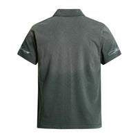 Retro Distressed Letter Graphic Polo Shirt — dettaglio
