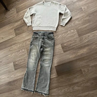 Retro Dollar Embroidered Patchwork Denim Jeans — dettaglio della stampa