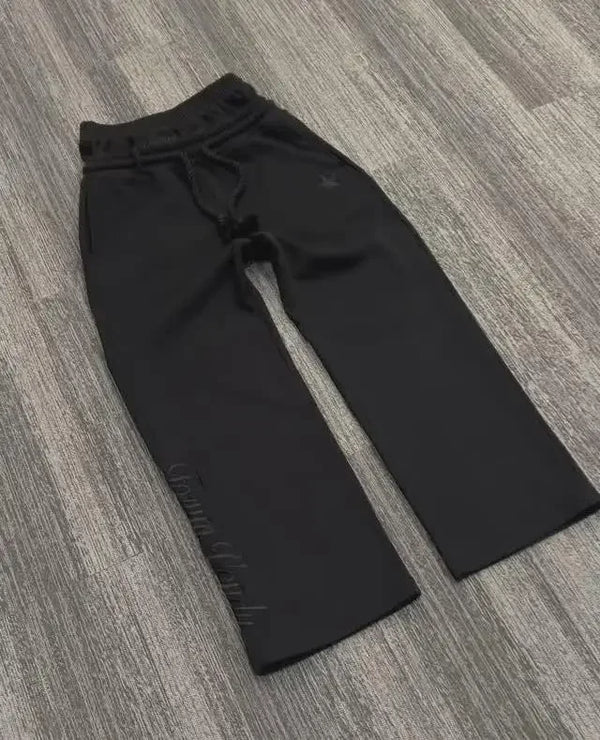Retro Double Layer Sweatpant Joggers Trousers — vista frontale