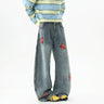 Y2K Retro Embroidered Star Patchwork Baggy Barrel Jeans