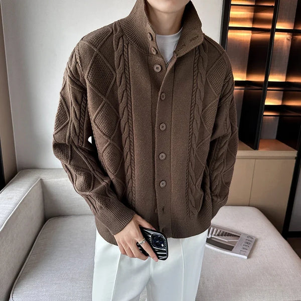 Retro Knit Button Up Cardigan Jumper Sweater — vista frontale