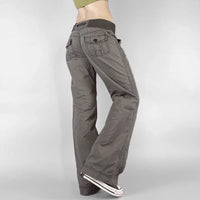Retro Lace Up Low Rise Cargo Jeans — vista posteriore