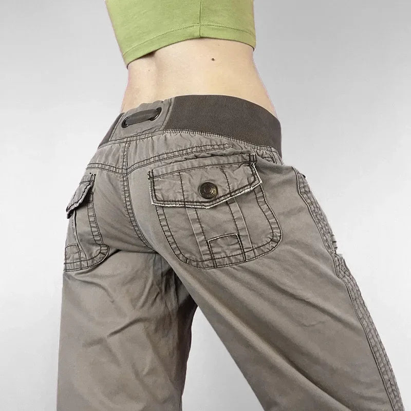 Retro Lace Up Low Rise Cargo Jeans — in alternativa