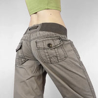 Retro Lace Up Low Rise Cargo Jeans — in alternativa