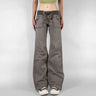 Y2K Retro Lace Up Low Rise Cargo Jeans