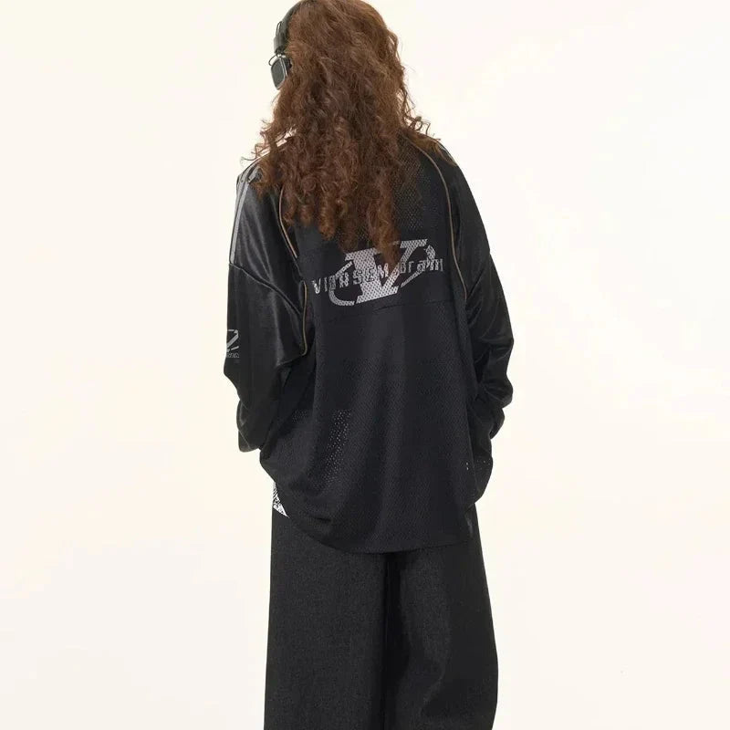 Retro Long Sleeve Printed Jersey T Shirt — dettaglio della stampa