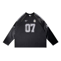 Retro Long Sleeve Printed Jersey T Shirt — vista frontale