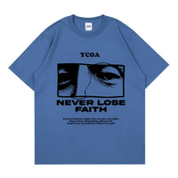 Retro "Never Lose Faith" Graphic T Shirt — dettaglio