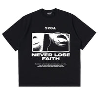 Retro "Never Lose Faith" Graphic T Shirt — vista laterale