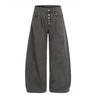 Y2K Retro Single Breasted Washed Barrel Jeans