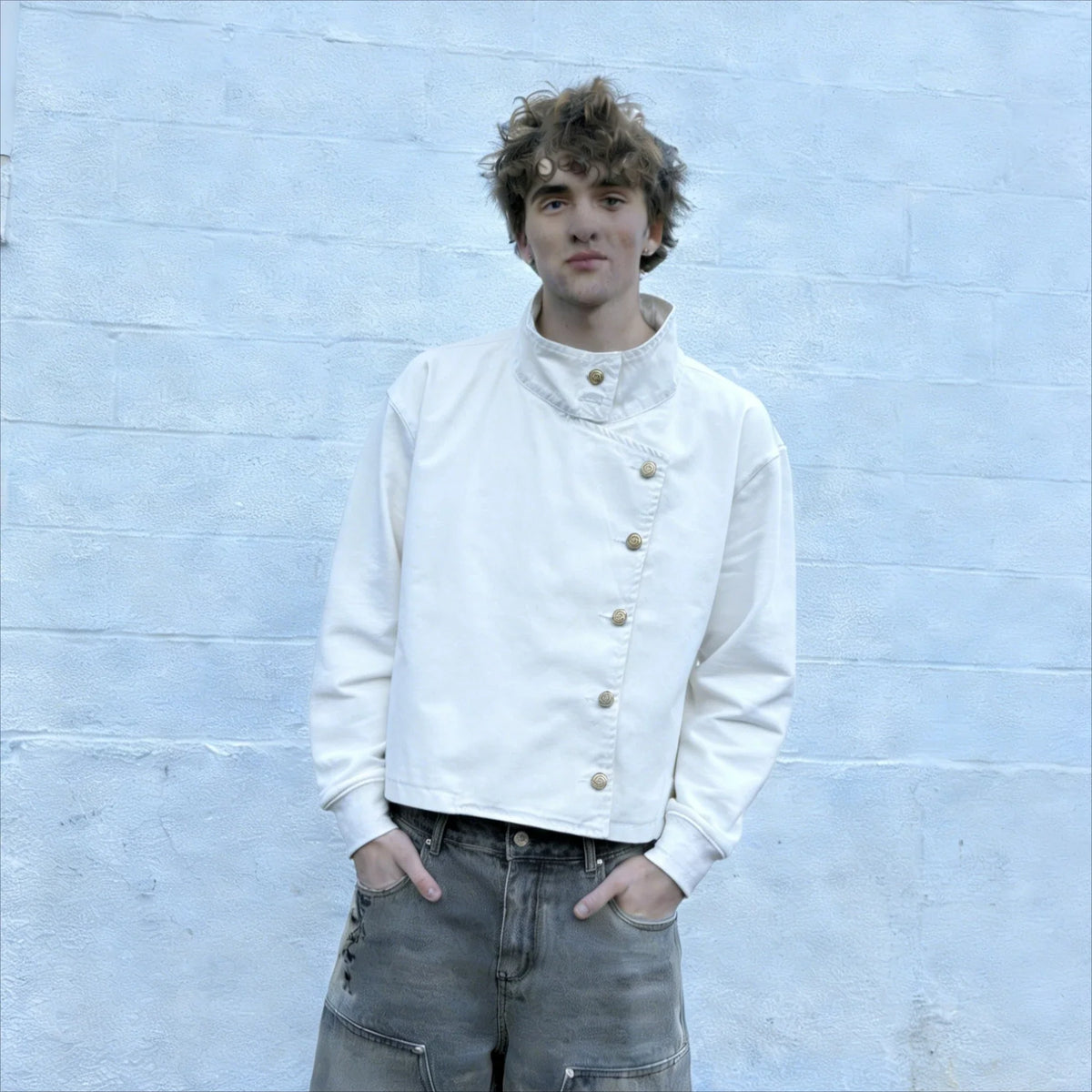 Retro White Fencing Jacket — dettaglio
