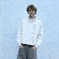 Retro White Fencing Jacket — dettaglio