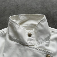 Retro White Fencing Jacket — vista laterale