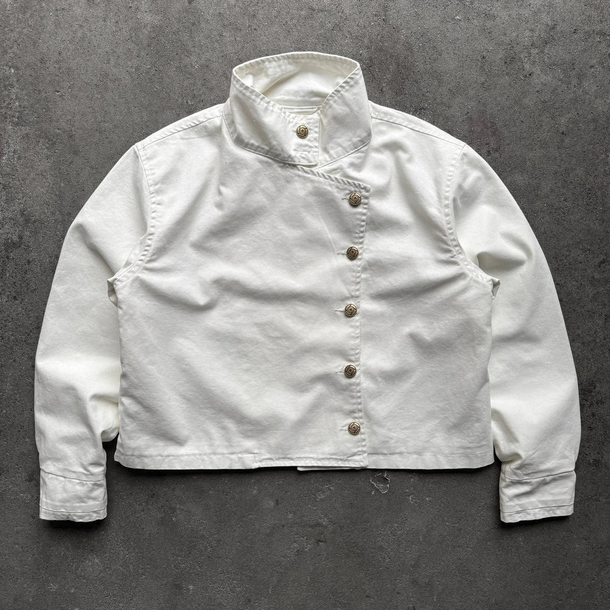Retro White Fencing Jacket — vista posteriore