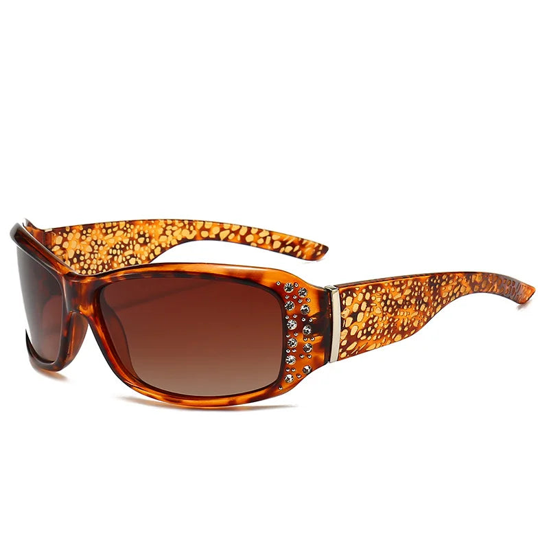 Rhinestone Decorated UV400 Sunglasses — vista frontale