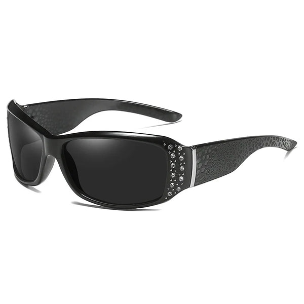 Rhinestone Decorated UV400 Sunglasses — vista frontale