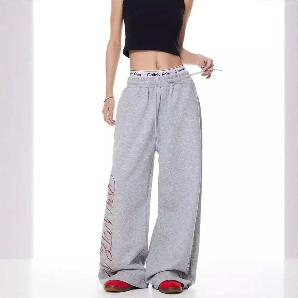 Rhinestone Graphic Sweatpants Joggers Trousers — vista frontale