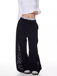 Rhinestone Graphic Sweatpants Joggers Trousers — dettaglio