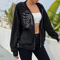Rhinestone Skeleton Hoodie — vista posteriore