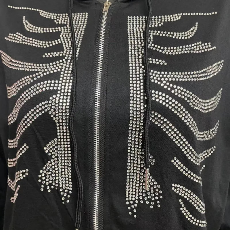 Rhinestone Skeleton Hoodie — dettaglio della stampa