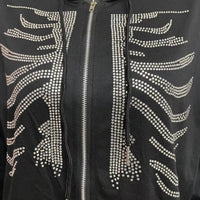Rhinestone Skeleton Hoodie — dettaglio della stampa