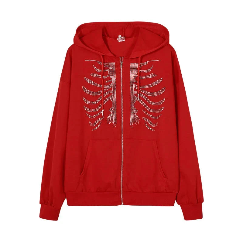 Rhinestone Skeleton Hoodie — in alternativa