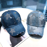Rhinestone Star Graphic Denim Baseball Cap — in alternativa