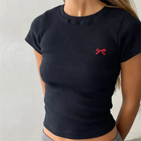 Ribbon Bow Plain Baby Tee — vista completa